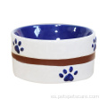 LOGO DEL LOGO CONSEJO Cerámico Pet Dog Feeding Bowl